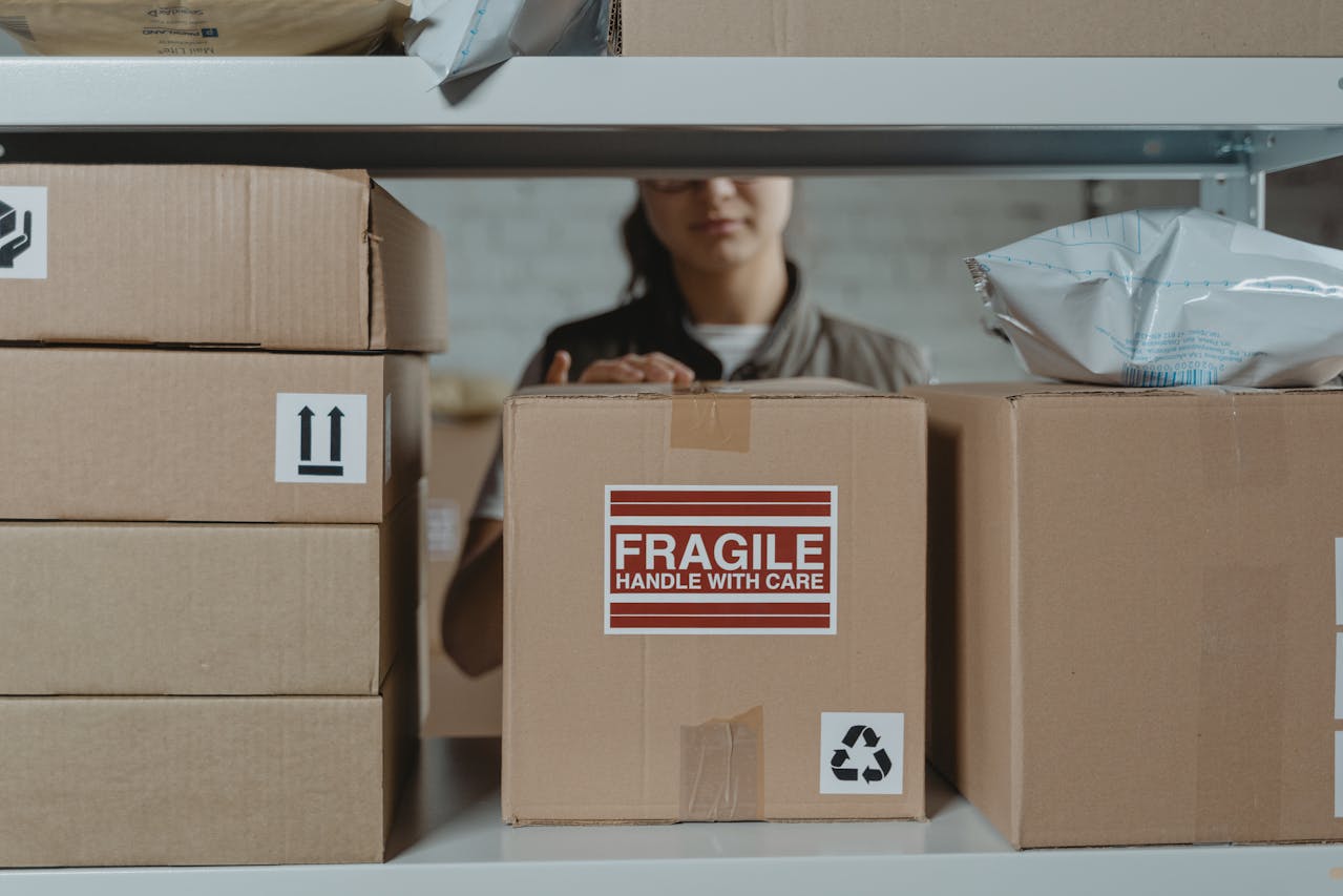 Shipments being prepared by a dropshipper