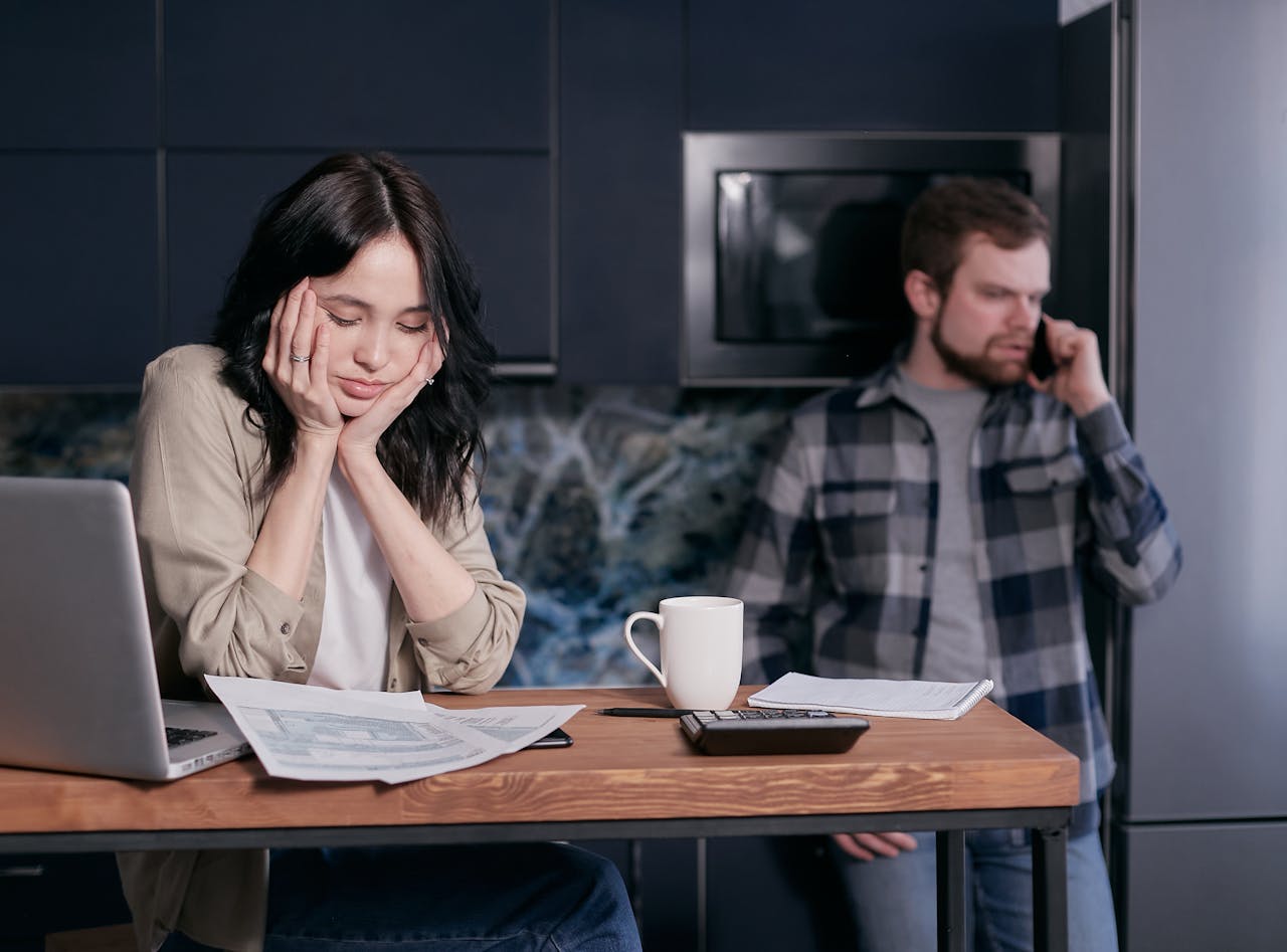 A couple frustrated with tax filing errors.