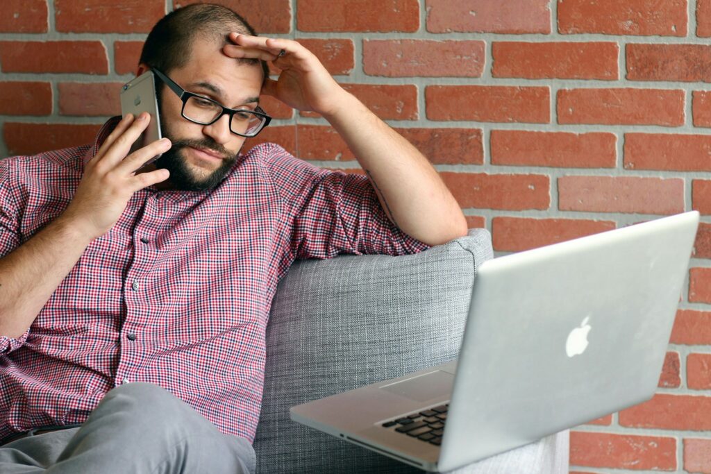 Frustrated business owner dealing with tax compliance