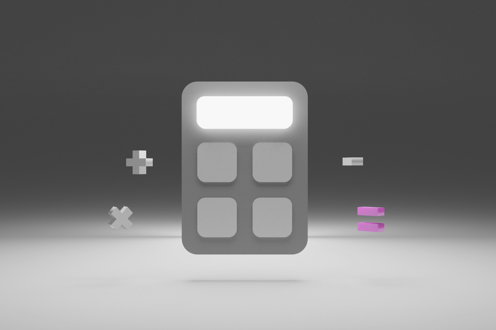 Cartoonish Graphic of a Simplified Calculator with Mathematical Symbols