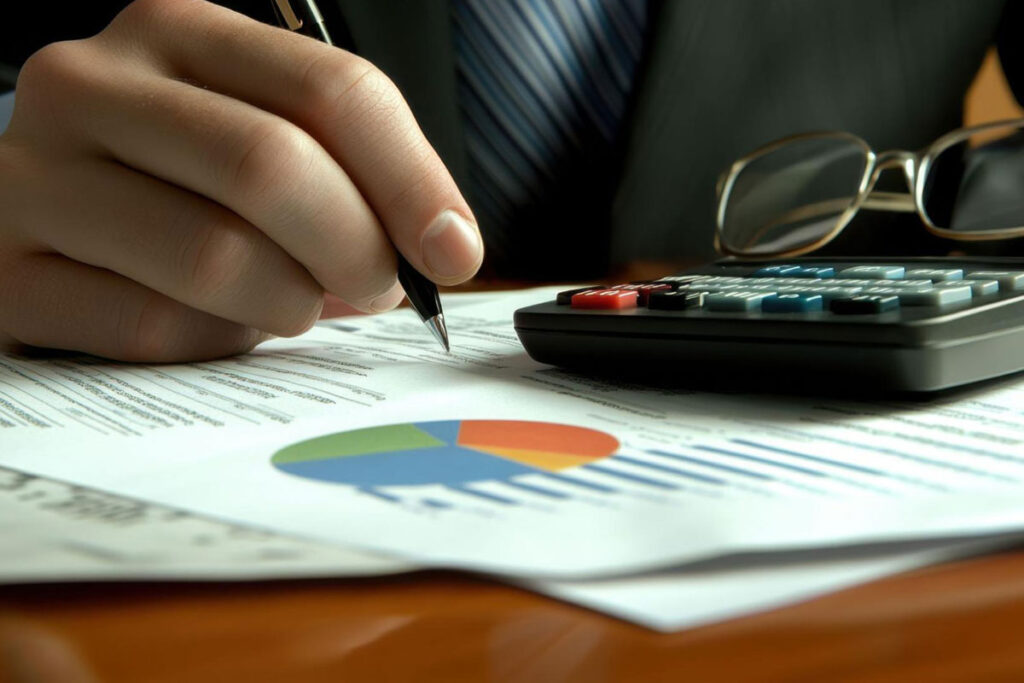 An accountant working on sales tax registration